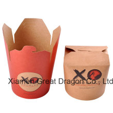 Asian Take-out Paper Food Boxes with Metal Wire Handle (NPC-1202)